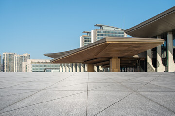 Road ground and financial district architecture