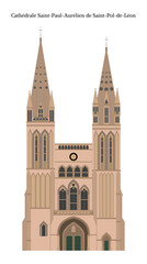 Fototapeta premium Cathédrale Saint-Paul-Aurélien de Saint-Pol-de-Léon, France