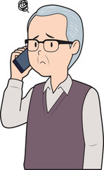 電話で困るシニア男性