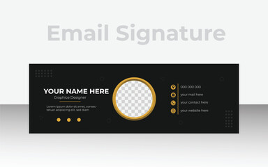 Corporate email signature for all business with white background, unique vector design template.