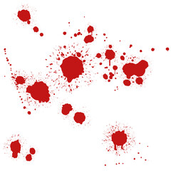 Blood splatter, horror backgrounds. Watercolor brush isolated on PNG background for art design. Royalty high-quality transparent stock of abstract drops brush for painting, ink splatter, bloodstain