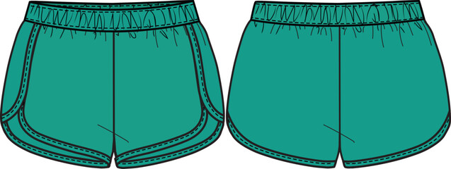BOYS BOTTOM WEAR SHORTS FRONT AND BACK DESIGN VECTOR