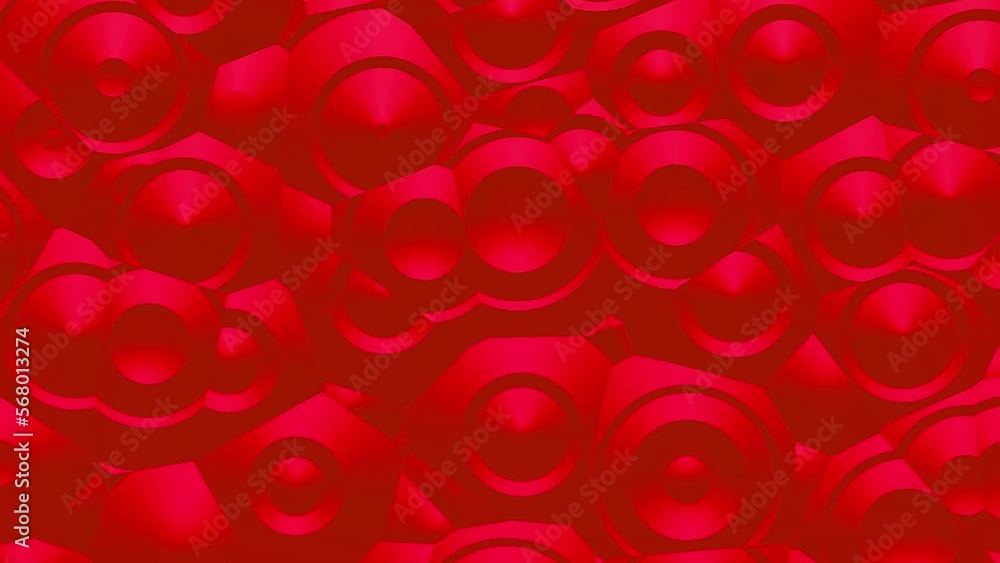 Poster red abstract background motion graphics circle animated changing shapes