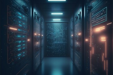 Digital illustration about Computer and Technology. Generative AI.