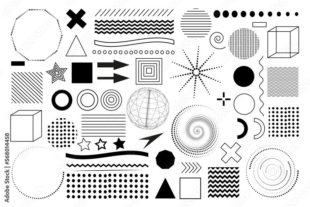 Fototapete set of vector graphics of different shapes and contours