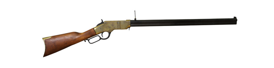 old west rifle , henry rifle  isolated