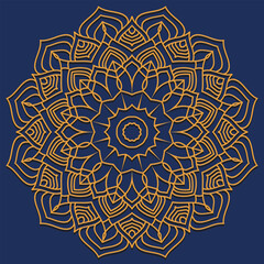 Golden Mandala Design in Gold color.