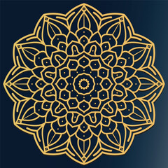 Golden Mandala Design in Gold color.