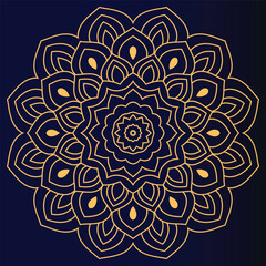 Golden Mandala Design in Gold color.