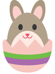 イースターのウサギと卵のイラスト