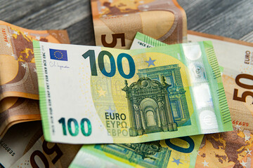 euro money with different denominations