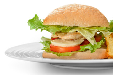 Sliced ham sandwich