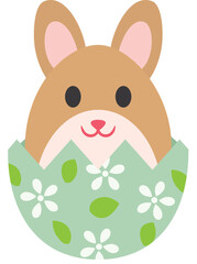 イースターのウサギと卵のイラスト