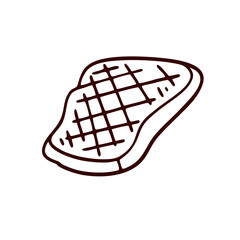 Vector Illustration of Hand drawn Meat Doodle Art Style 