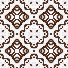 White Seamless Geometric. Italian Print. Retro