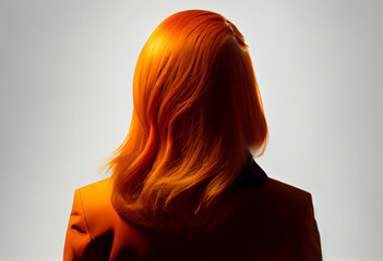 Fototapeta premium Perfekte, gesunde und glänzende Haare im Fokus eines Portraits. Perfekt für Friseur- Haarfarbe- und Shampoo- werbung. -Generative Ai