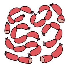 illustration string sausage