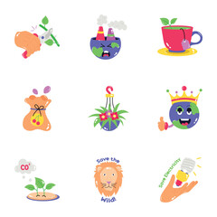 Set of Green Day Flat Stickers 

