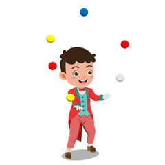 Cute kid on circus show, Background in separate layers for easy editing