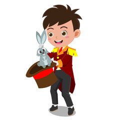 Cute kid on circus show, Background in separate layers for easy editing