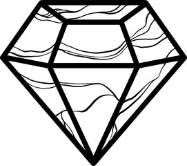 doodle Vector icon of diamond shape isolated