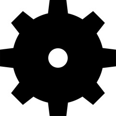 Industrial Supply Chain Symbol Machine Wheel Gear Icon. Vector Image.