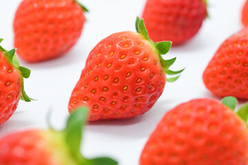 beautiful fresh red strawberry isolated on white background