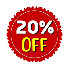 20% off promotional tag Sticker for business, sales, and discounts 