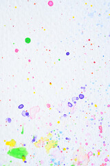 water colour splash on white paper, colorful art design