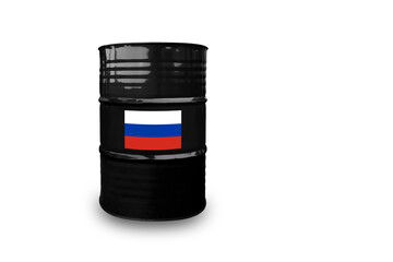 Russian urals crude oil barrel on a transparent background with soft shadow