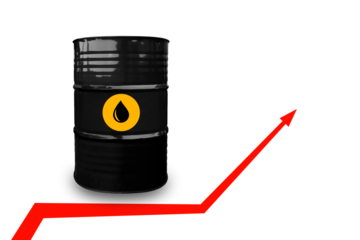 Crude oil barrel on a transparent background with soft shadow