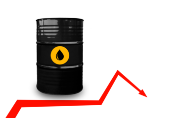 Crude oil barrel on a transparent background with soft shadow