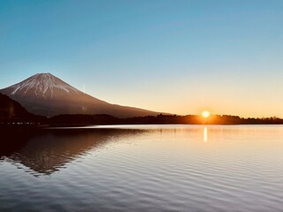 sunset over lake