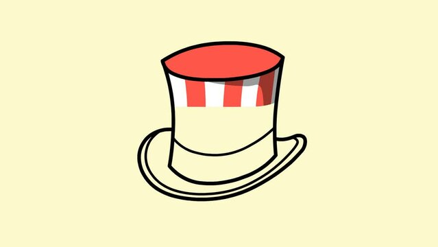 Usa hat sketch background and 2d animation