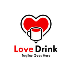 Love drink design logo template illustration