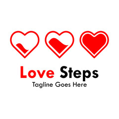 Love steps logo template illustration