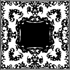An transparent baroque style frame border design element. Shapes were vectorized from an ai generation.  