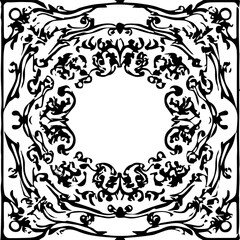 An transparent baroque style frame border design element. Shapes were vectorized from an ai generation.  