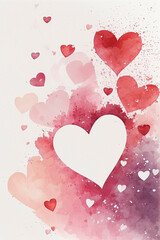 Valentinskarte Muttertagskarte Hochzeitskarte mit Herzen und Liebe  - Generative AI