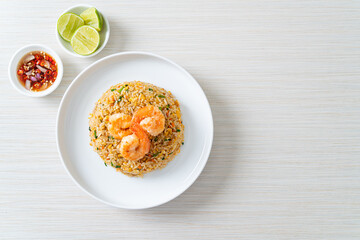fried shrimps fried rice on plate
