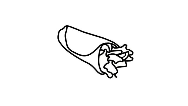 shwarma, paratha roll food sketch background and 2d animation