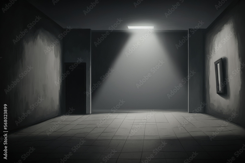 Poster a dim space with a light background a background of an empty street scene lit by abstract spotlights
