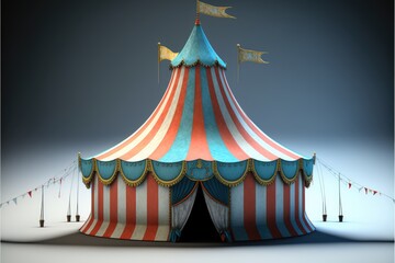 cartoon fun circus tent generative ai illustration 