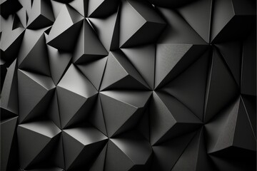 Fototapeta premium abstract black polygonal background generative ai Polygonal shapes background, low poly triangles mosaic, black crystals backdrop, vector design wallpaper illustration