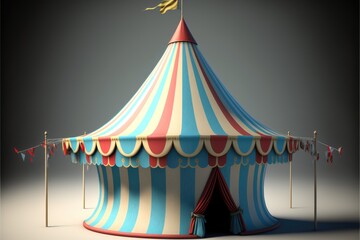 cartoon fun circus tent generative ai illustration 