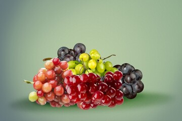 Pile of fresh ripe grapes fruits