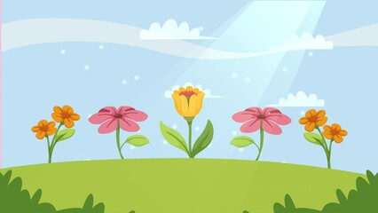 flowers spring season in garden