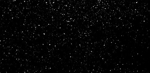 Fototapeta premium Snow, stars, twinkling lights, rain drops on black background. Abstract vector noise. Small particles of debris and dust. Distressed uneven grunge texture overlay.