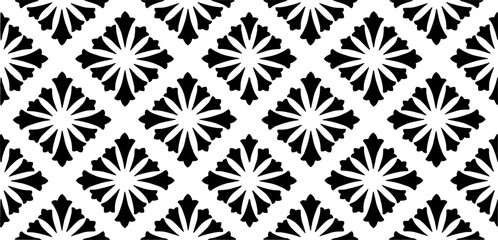 Black and white geometric pattern. Tileable texture background.