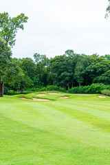 Green with Sand bunkers on Golf course